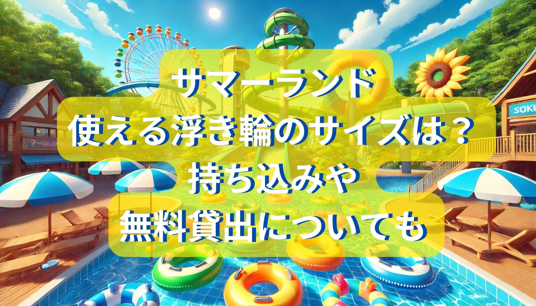 サマーランドで使える浮き輪のサイズは？持ち込みや無料貸出について解説！